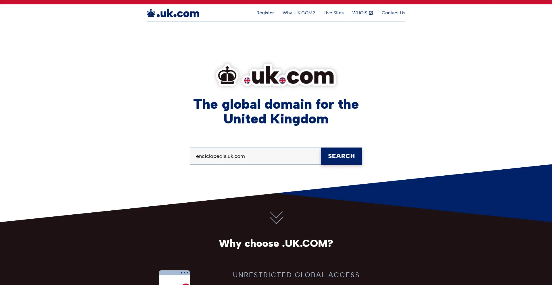 Website screenshot of Enciclopedia.uk.com