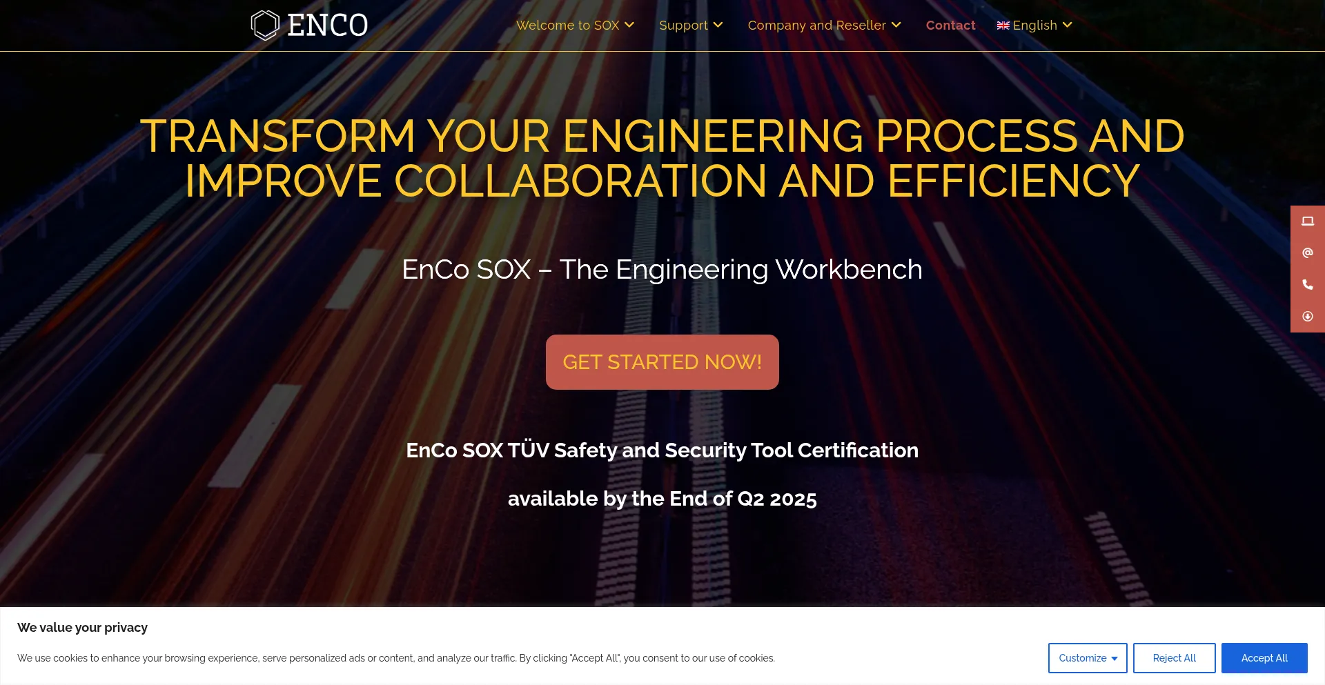 Website screenshot of Enco-software.com