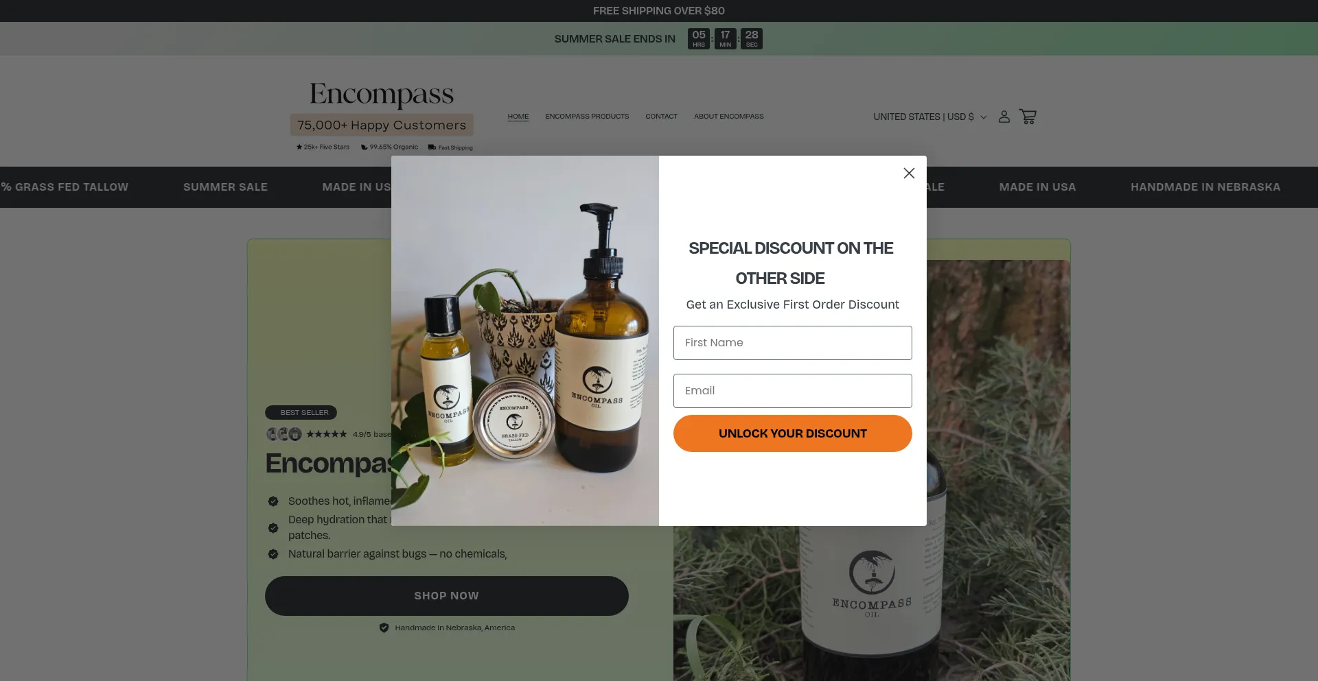 Website screenshot of Encompassfarming.com