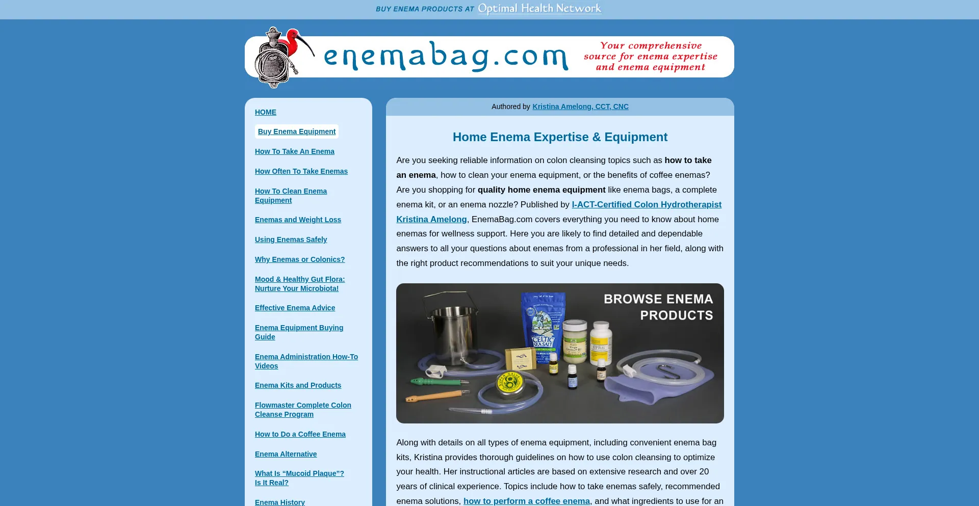 Website screenshot of Enemabag.com