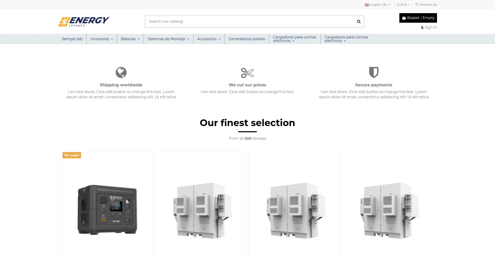 Website screenshot of Energylevante.com