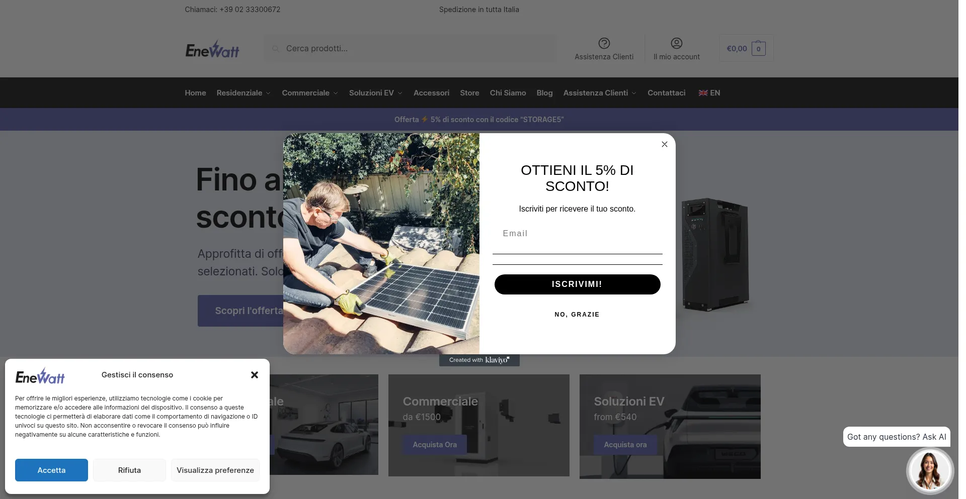 Website screenshot of Enewatt.com