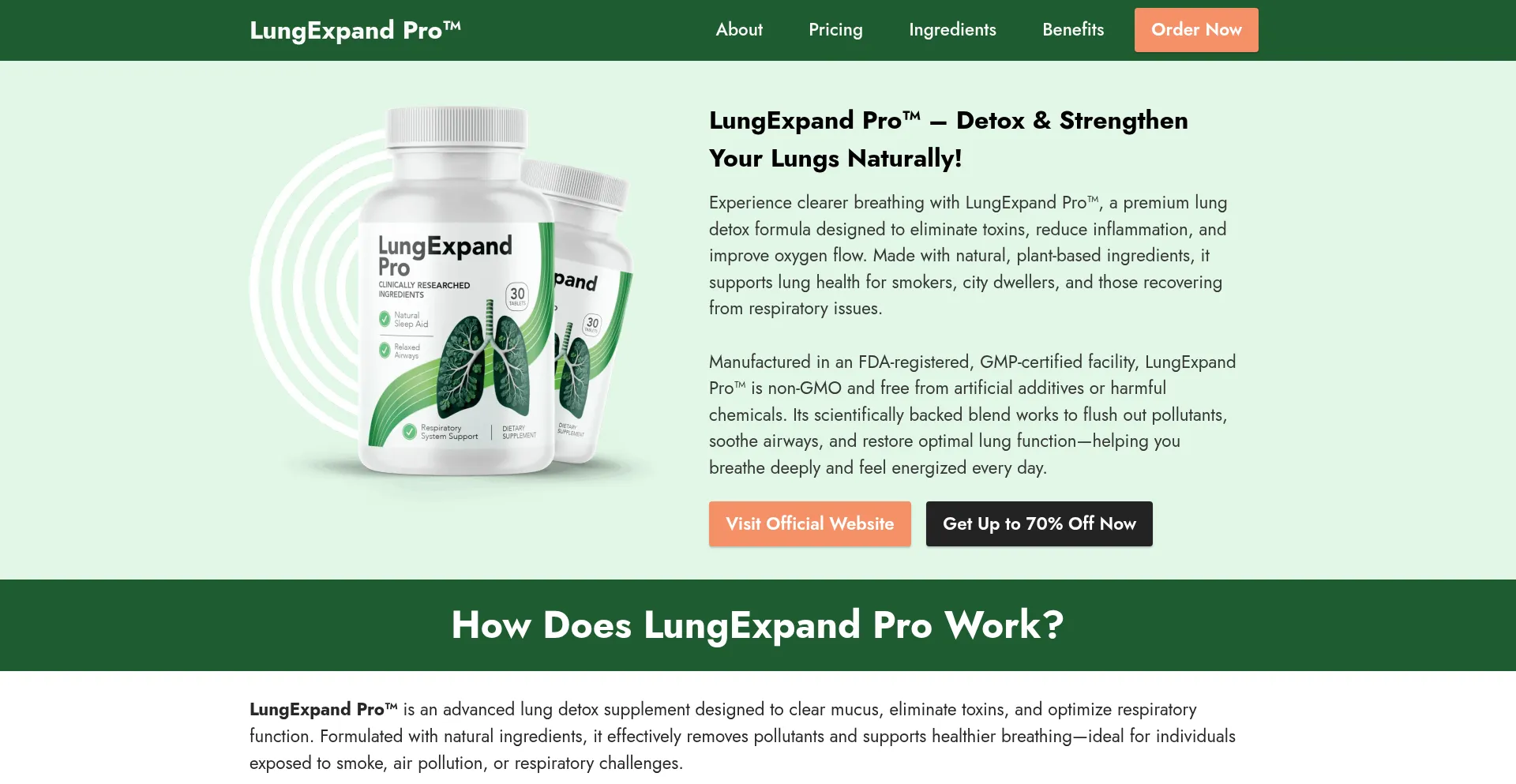 Website screenshot of Eng-lungexpand.com
