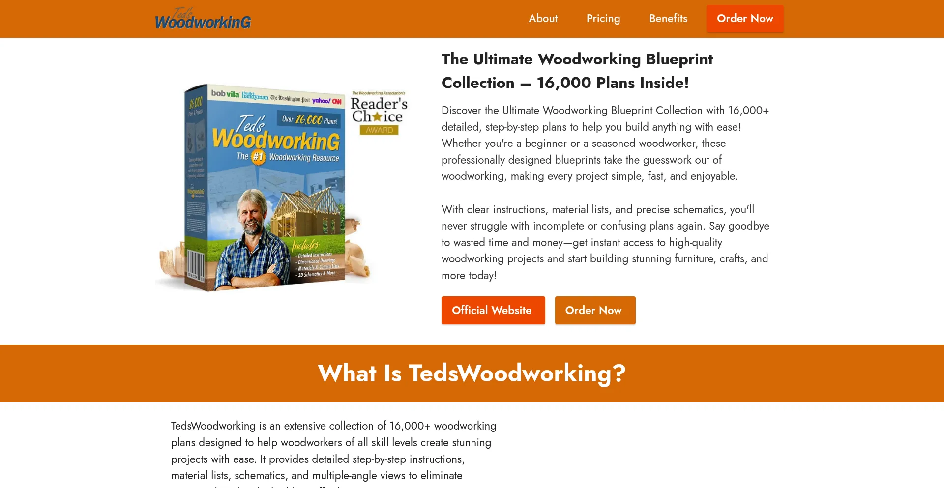 Website screenshot of Eng-tedswoodworking.us