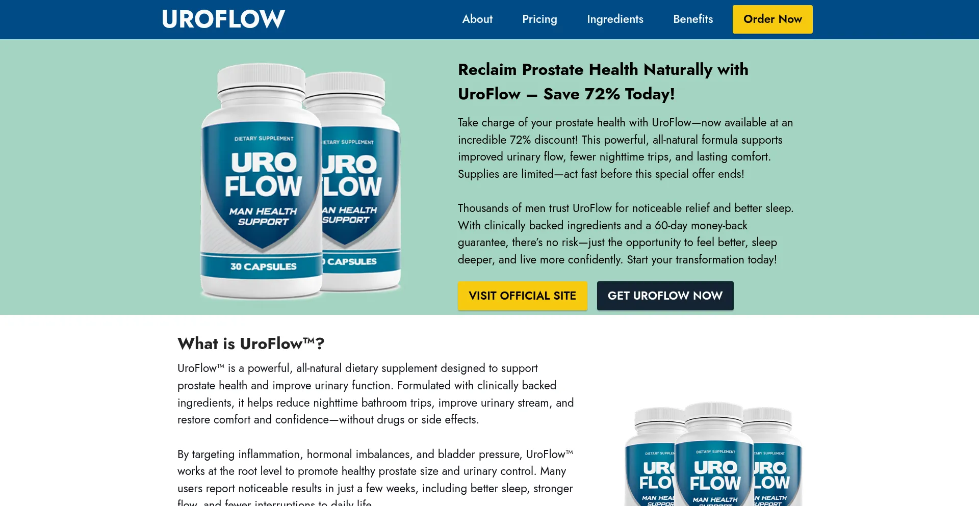 Website screenshot of Eng-usa-uroflow.com