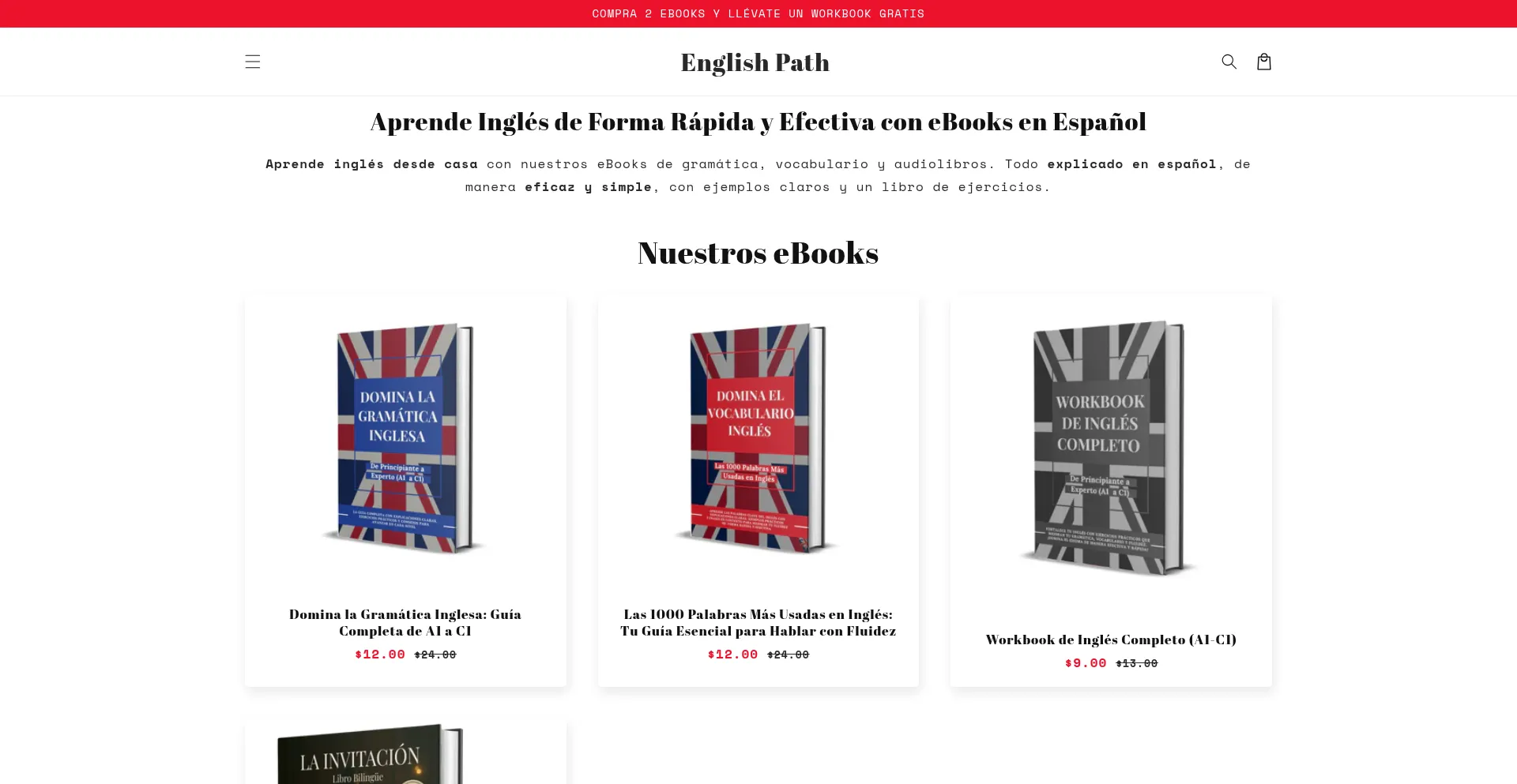 Website screenshot of Englishpath.net