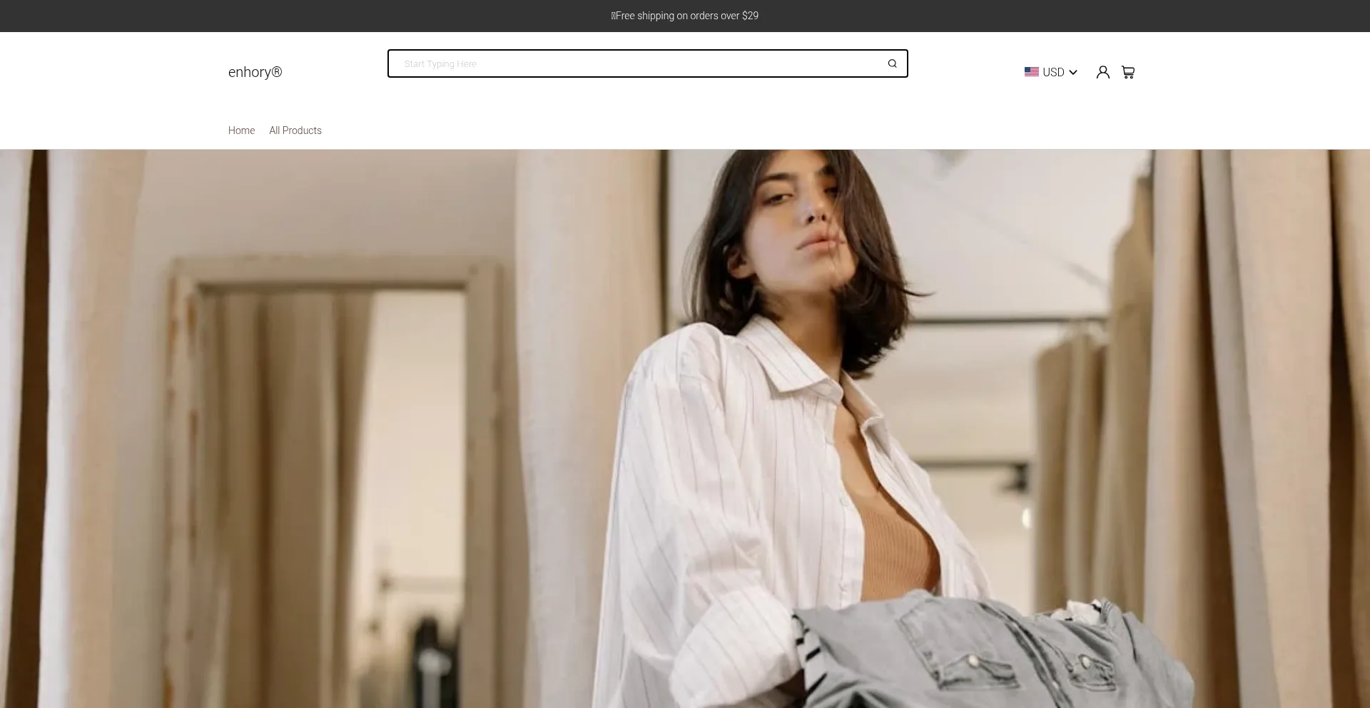 Website screenshot of Enhory.com