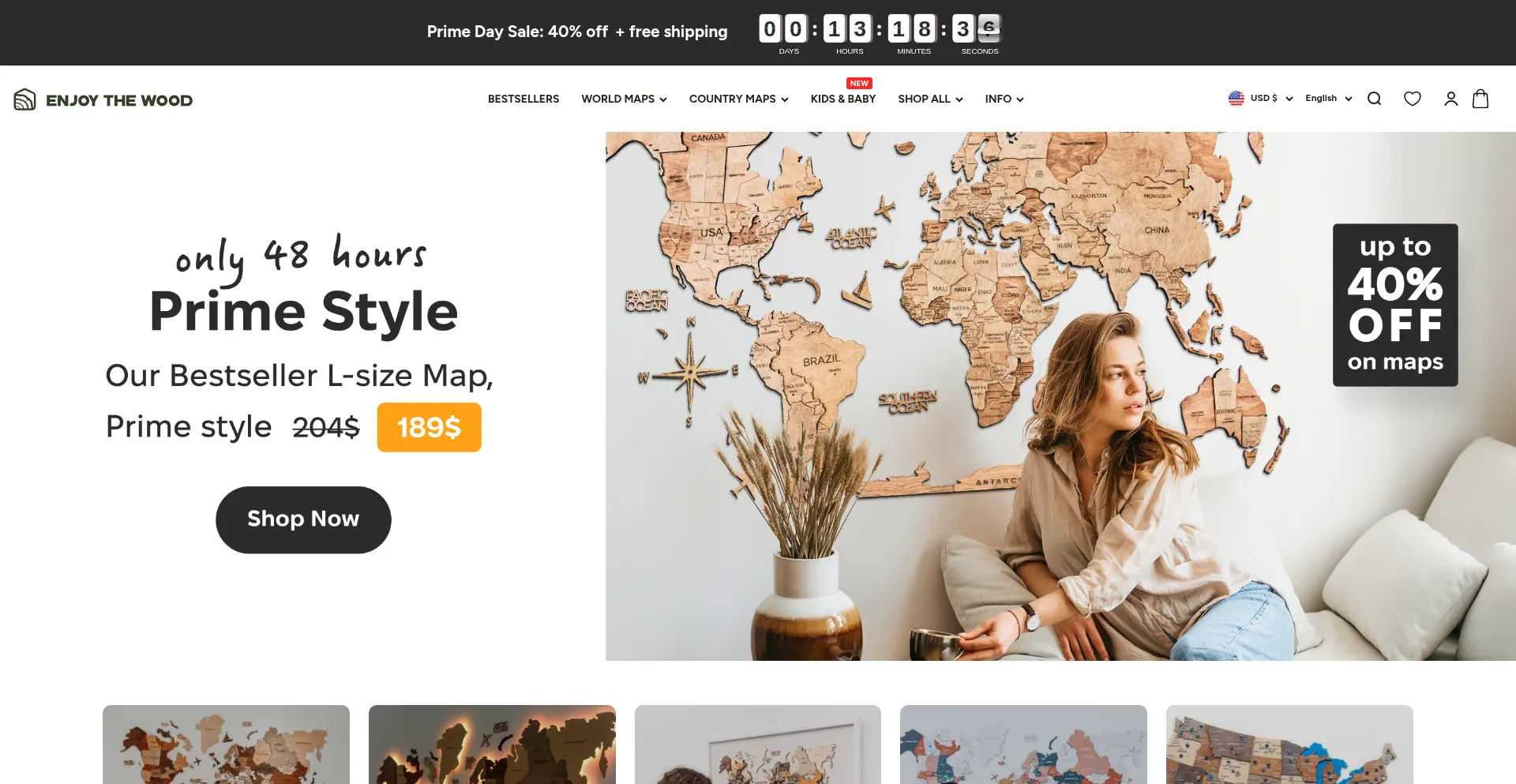 Website screenshot of Enjoythewood.com