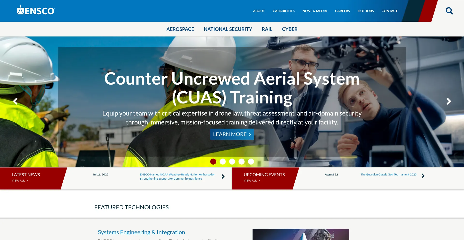 Website screenshot of Ensco.com