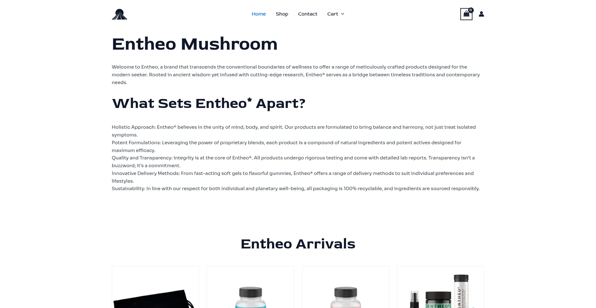 Website screenshot of Entheomushroom.com