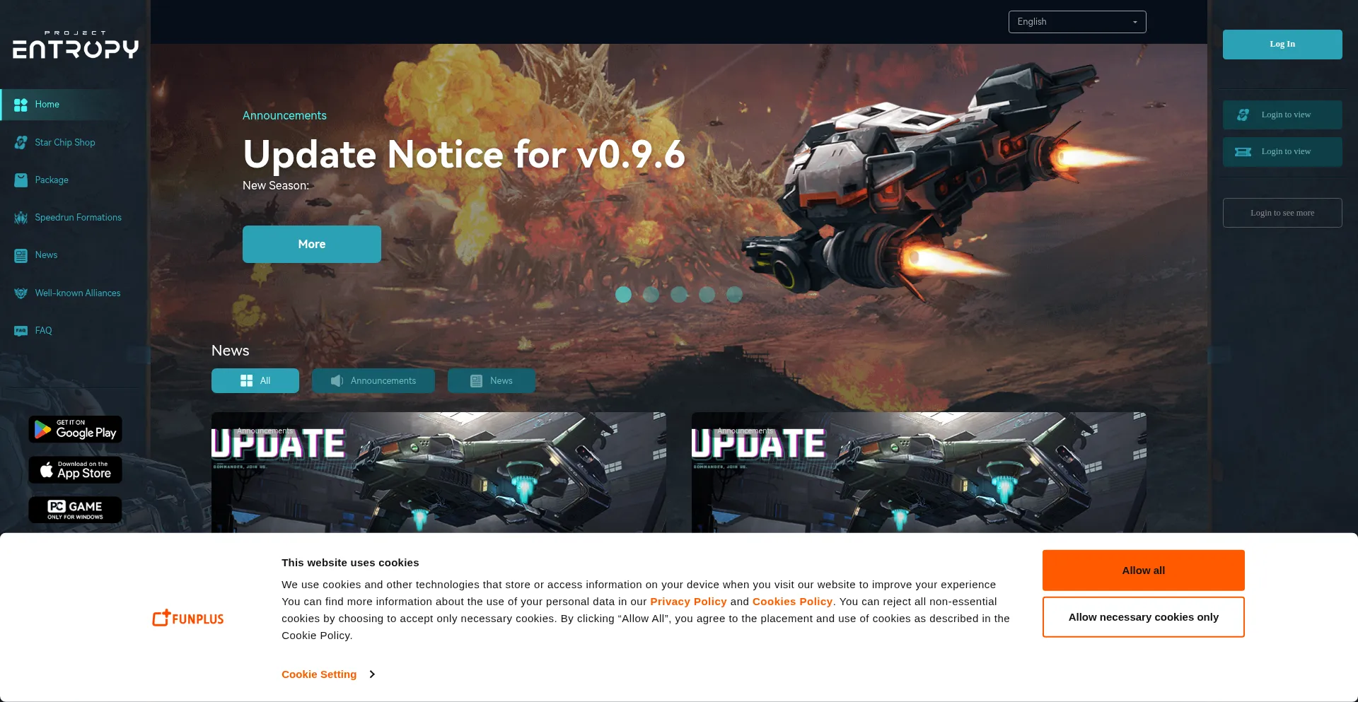 Entropy-pc.funplus.com Screenshot