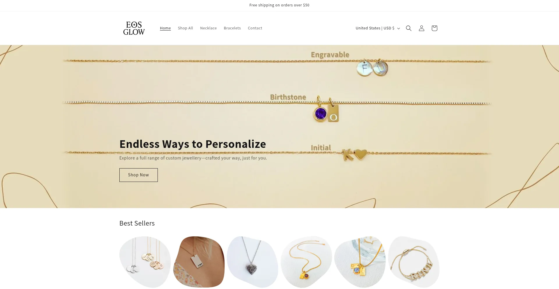 Website screenshot of Eosglow.com