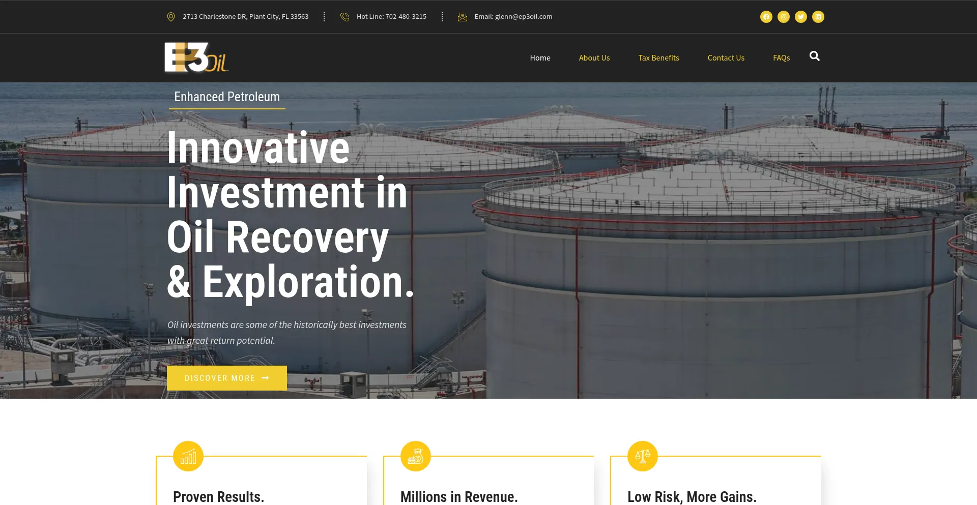 Website screenshot of Ep3oil.com