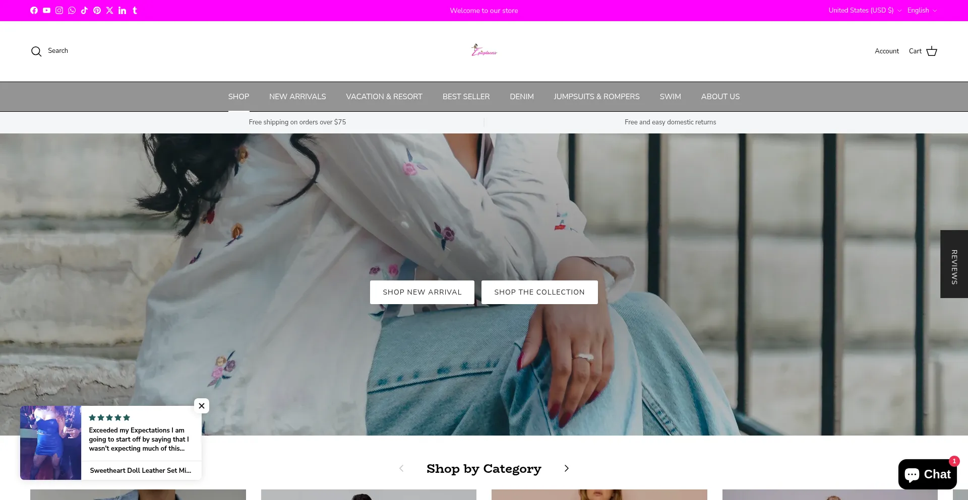 Website screenshot of Epicplacess.com