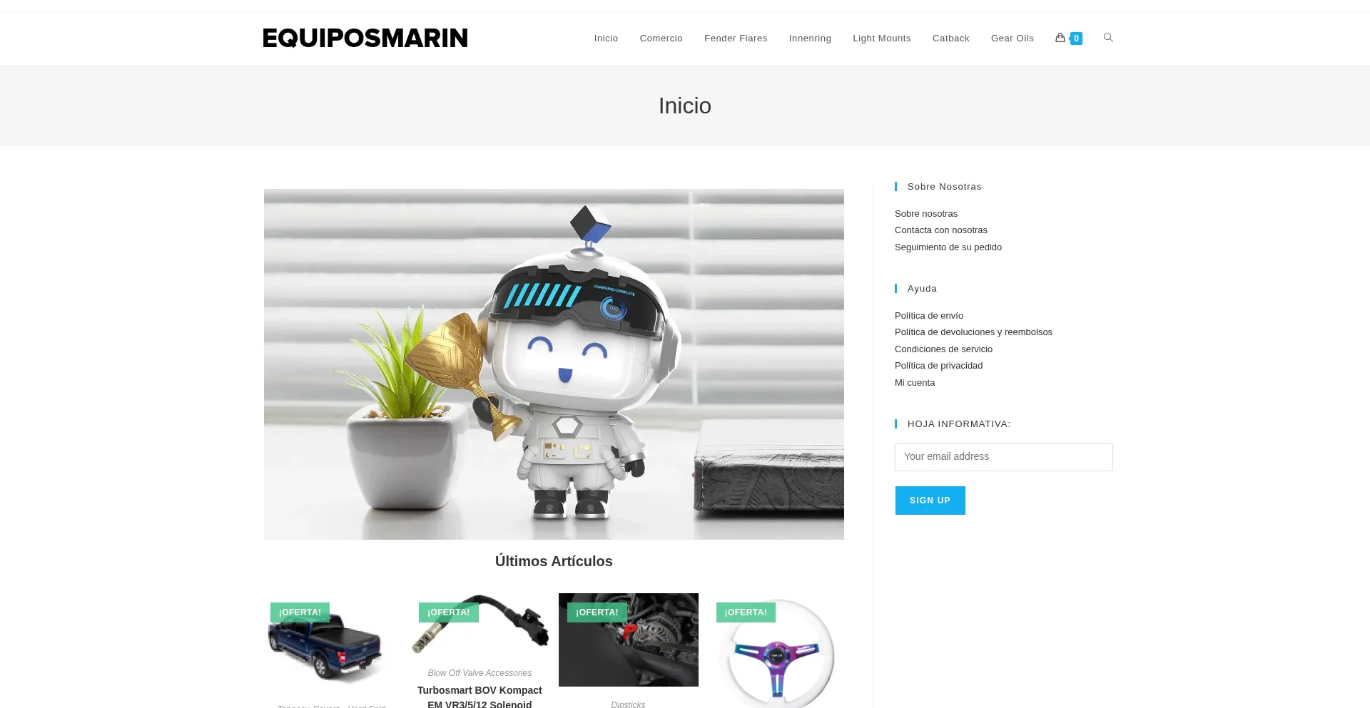 Website screenshot of Equiposmarinos.com
