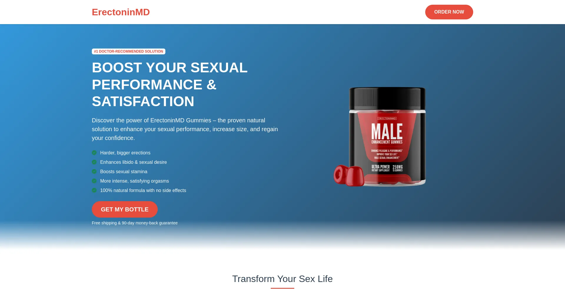 Website screenshot of Erectoninmd-gummies.com