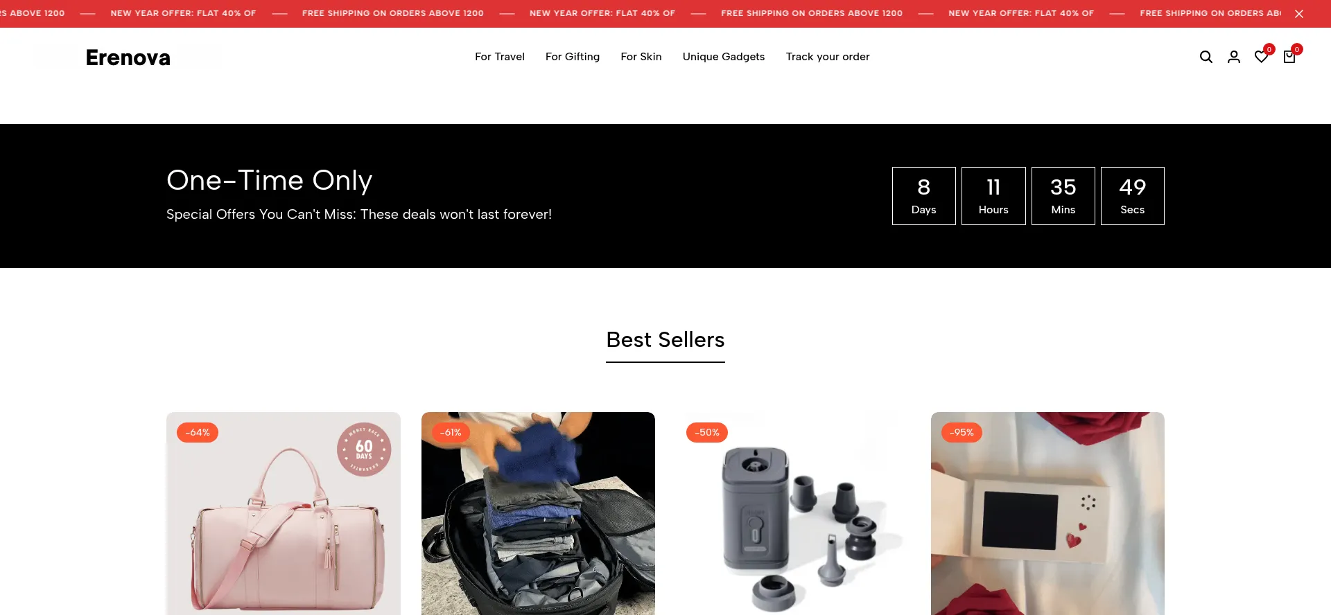 Website screenshot of Erenova.in