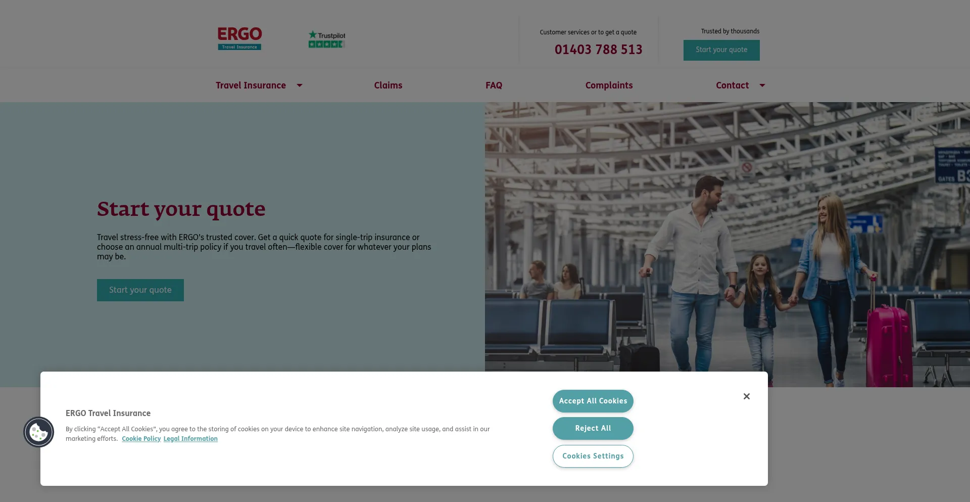 Ergotravelinsurance.co.uk Screenshot