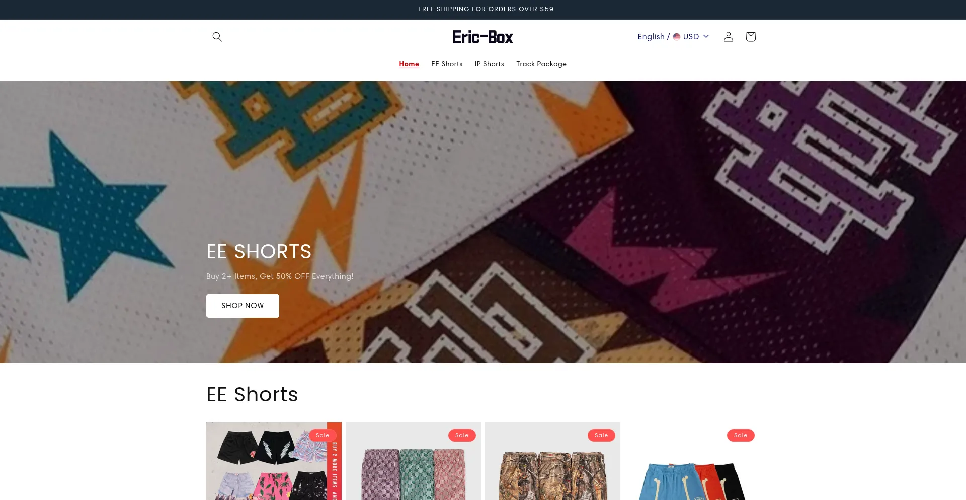 Website screenshot of Eric-box.com