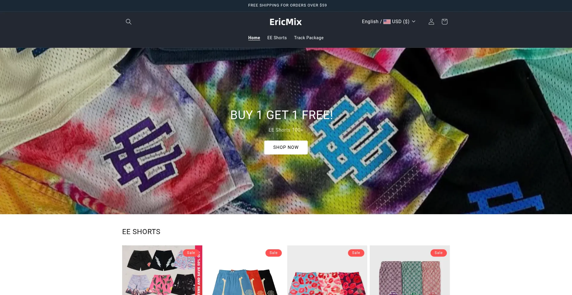 Website screenshot of Ericmix.com