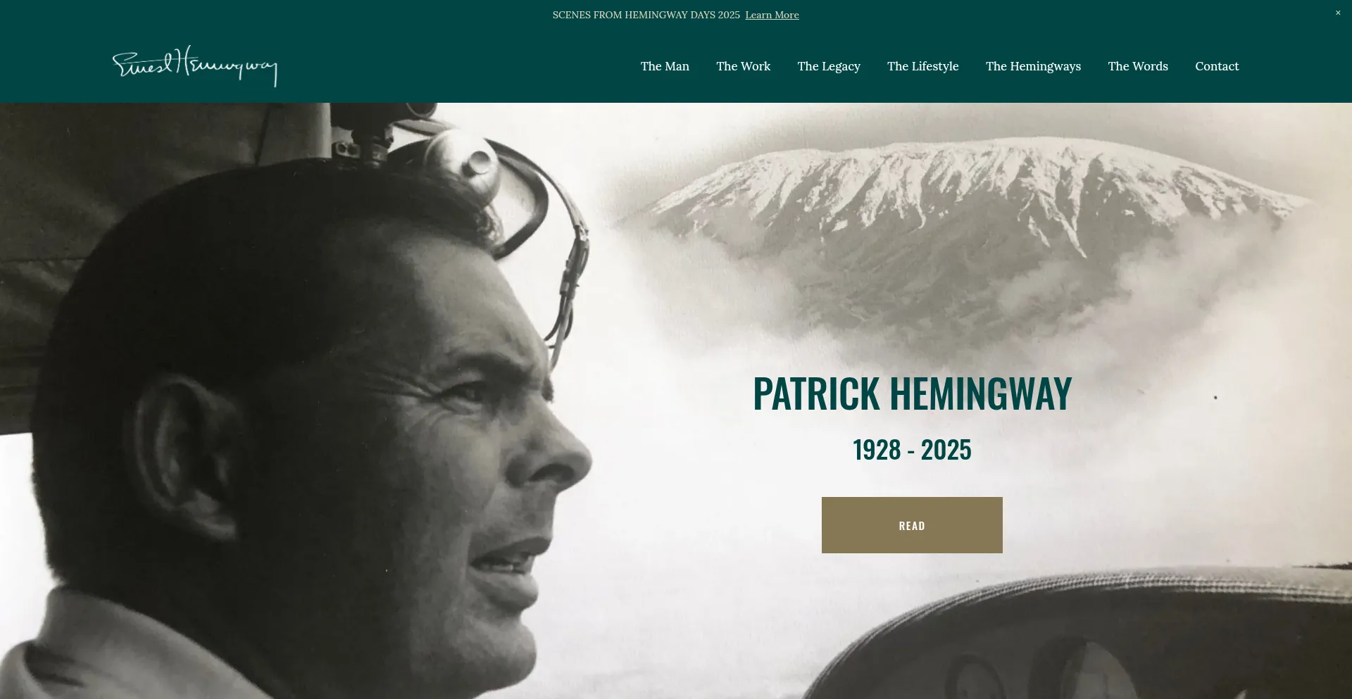 Ernesthemingwayofficial.com Screenshot