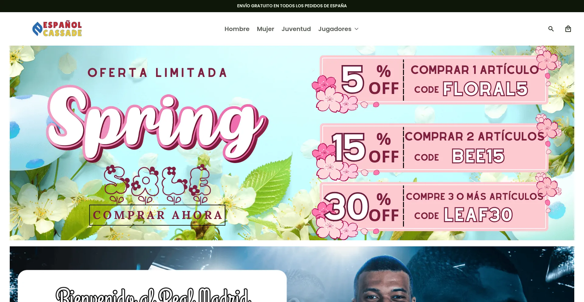 Website screenshot of Es.cassade.store