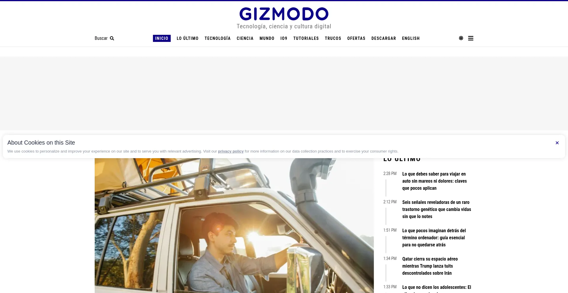 Website screenshot of Es.gizmodo.com