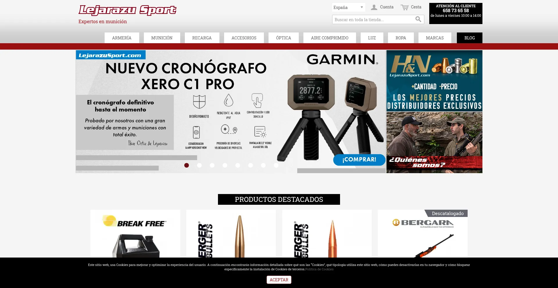 Website screenshot of Es.lejarazusport.com