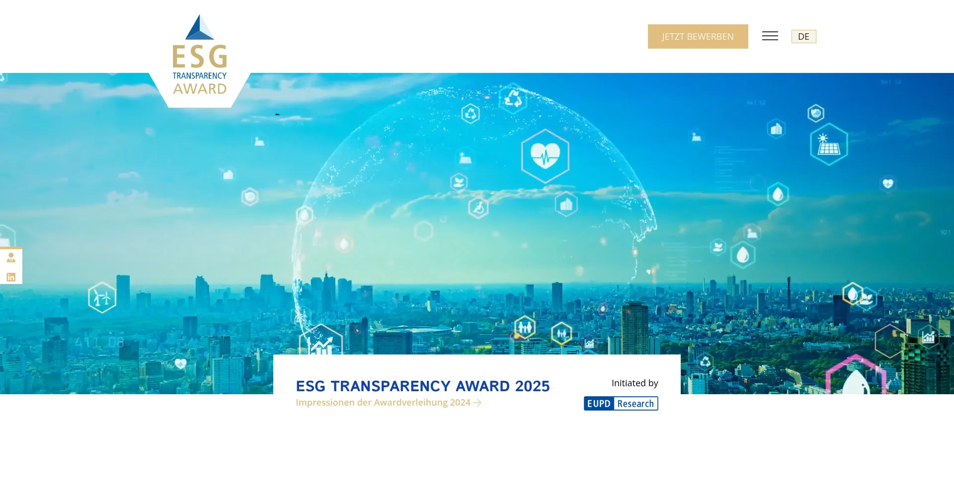 Website screenshot of Esg-transparency-award.de