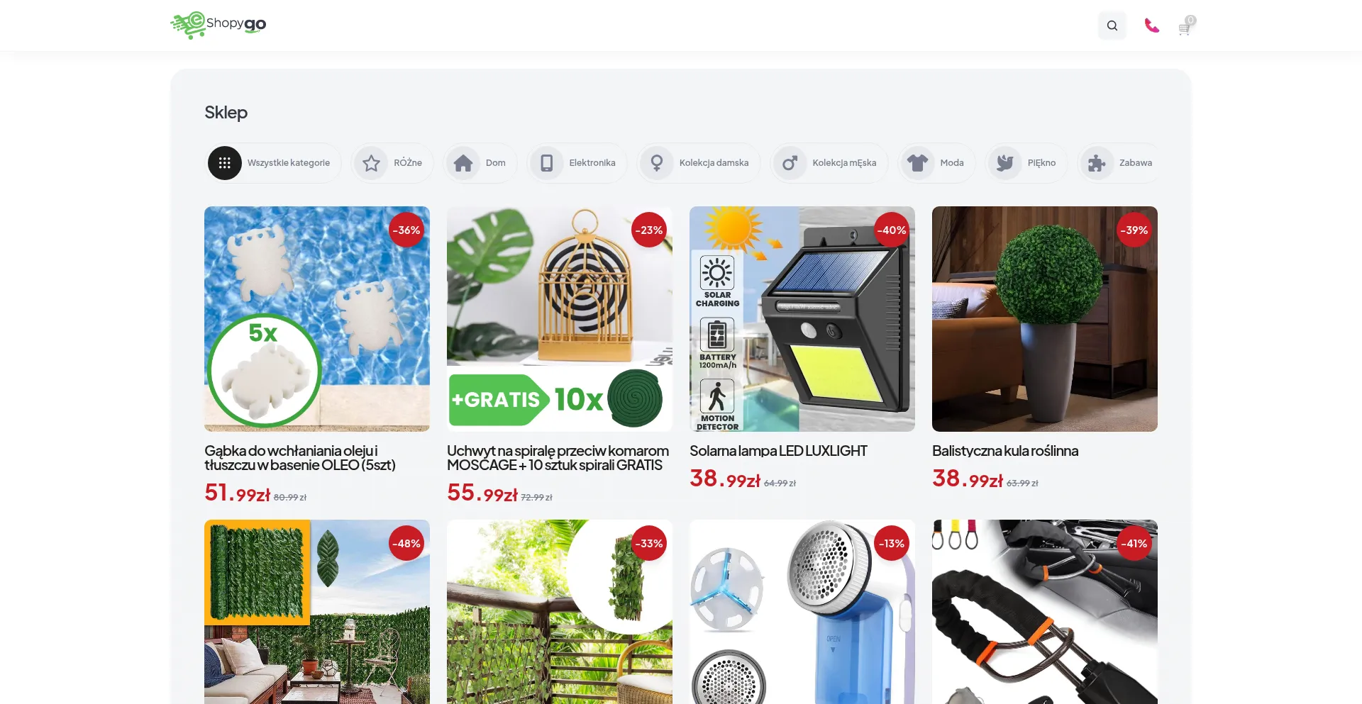 Website screenshot of Eshopygo.pl