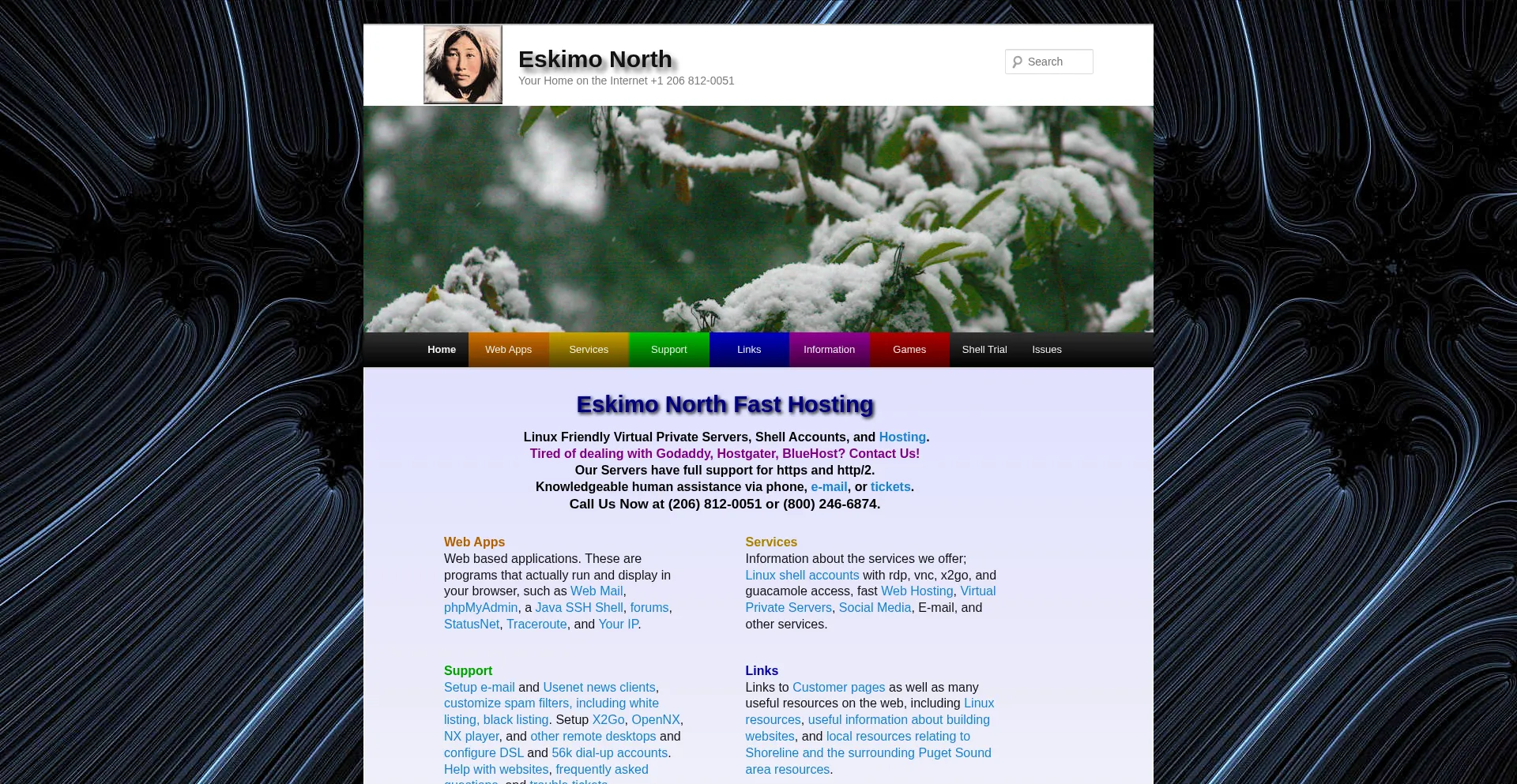 Website screenshot of Eskimo.com