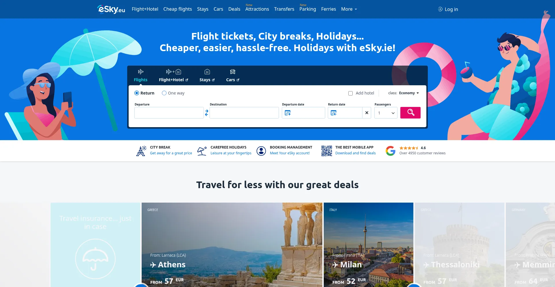 Website screenshot of Esky.eu