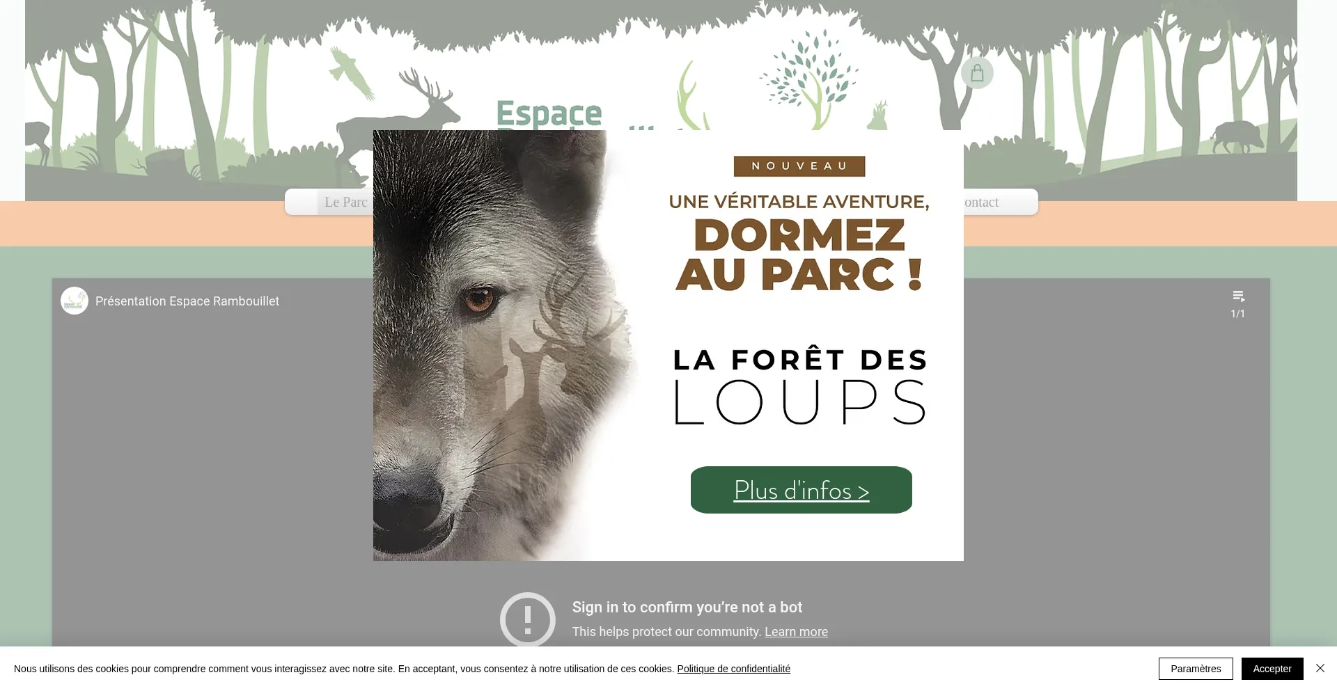 Website screenshot of Espacerambouillet.fr