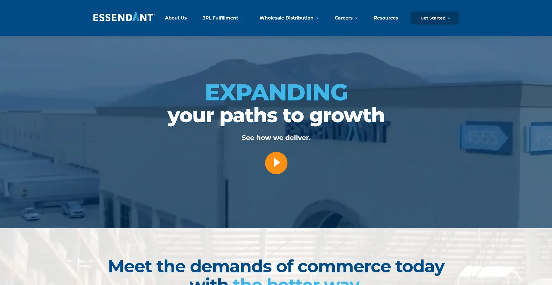 Website screenshot of Essendant.com