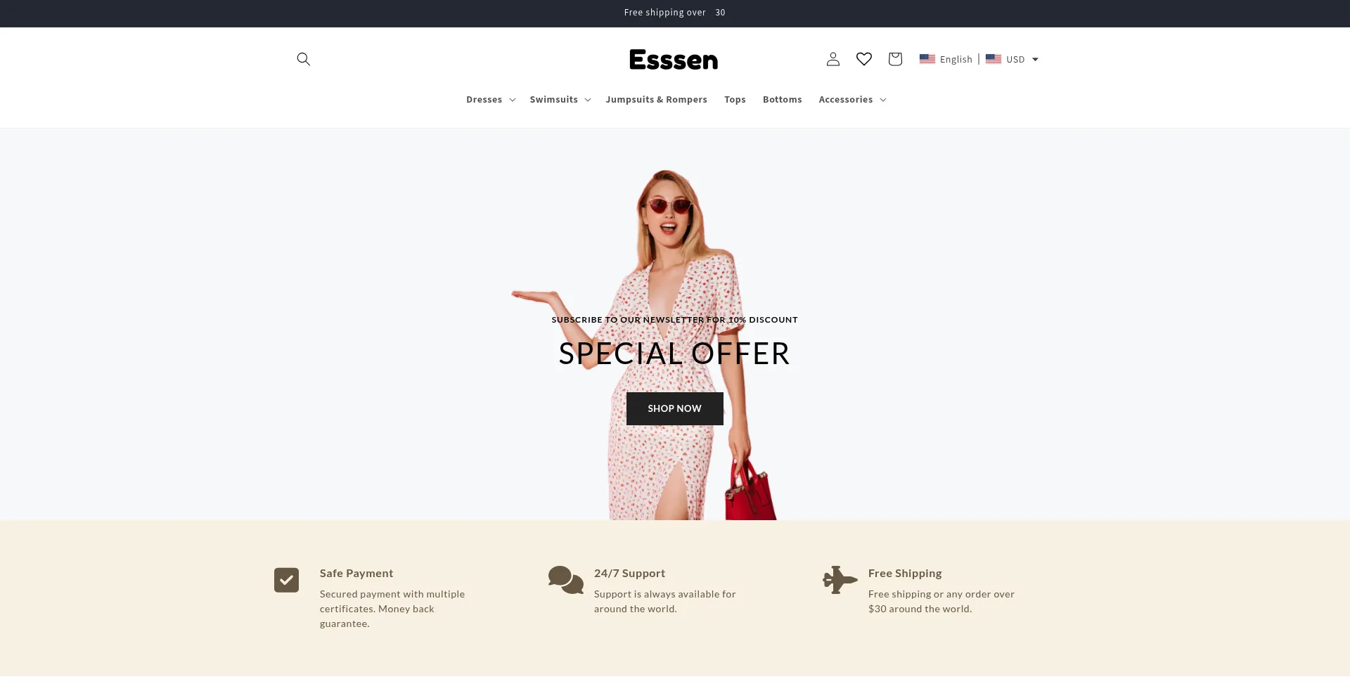 Website screenshot of Esssen.com