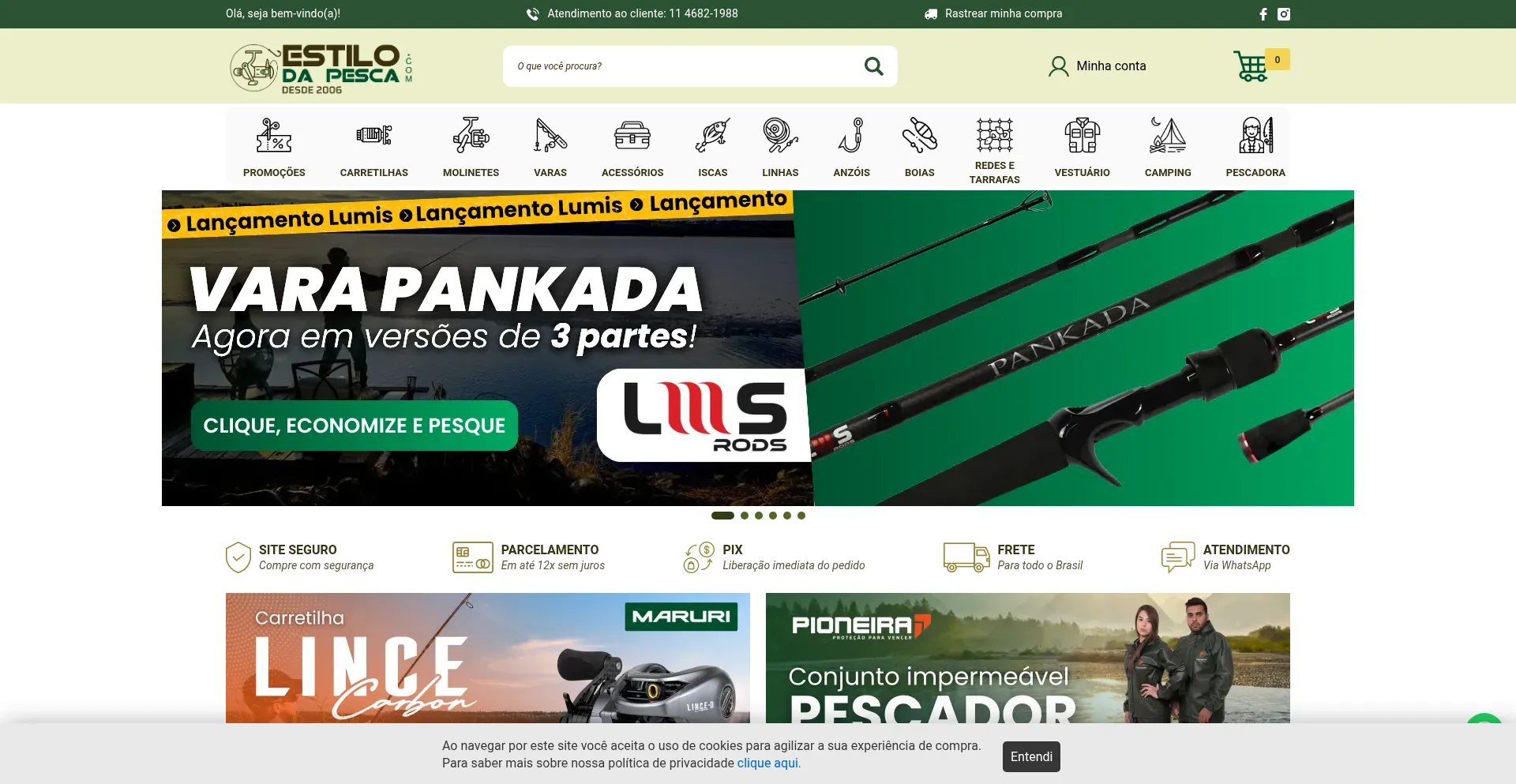 Website screenshot of Estilodapesca.com.br