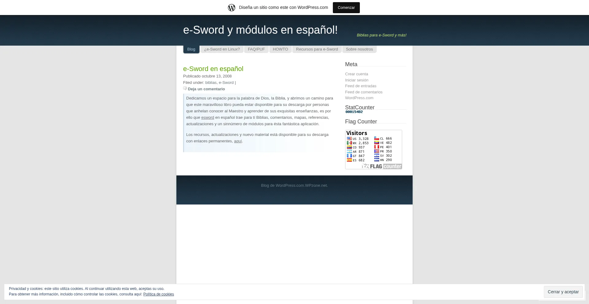 Website screenshot of Esword.wordpress.com