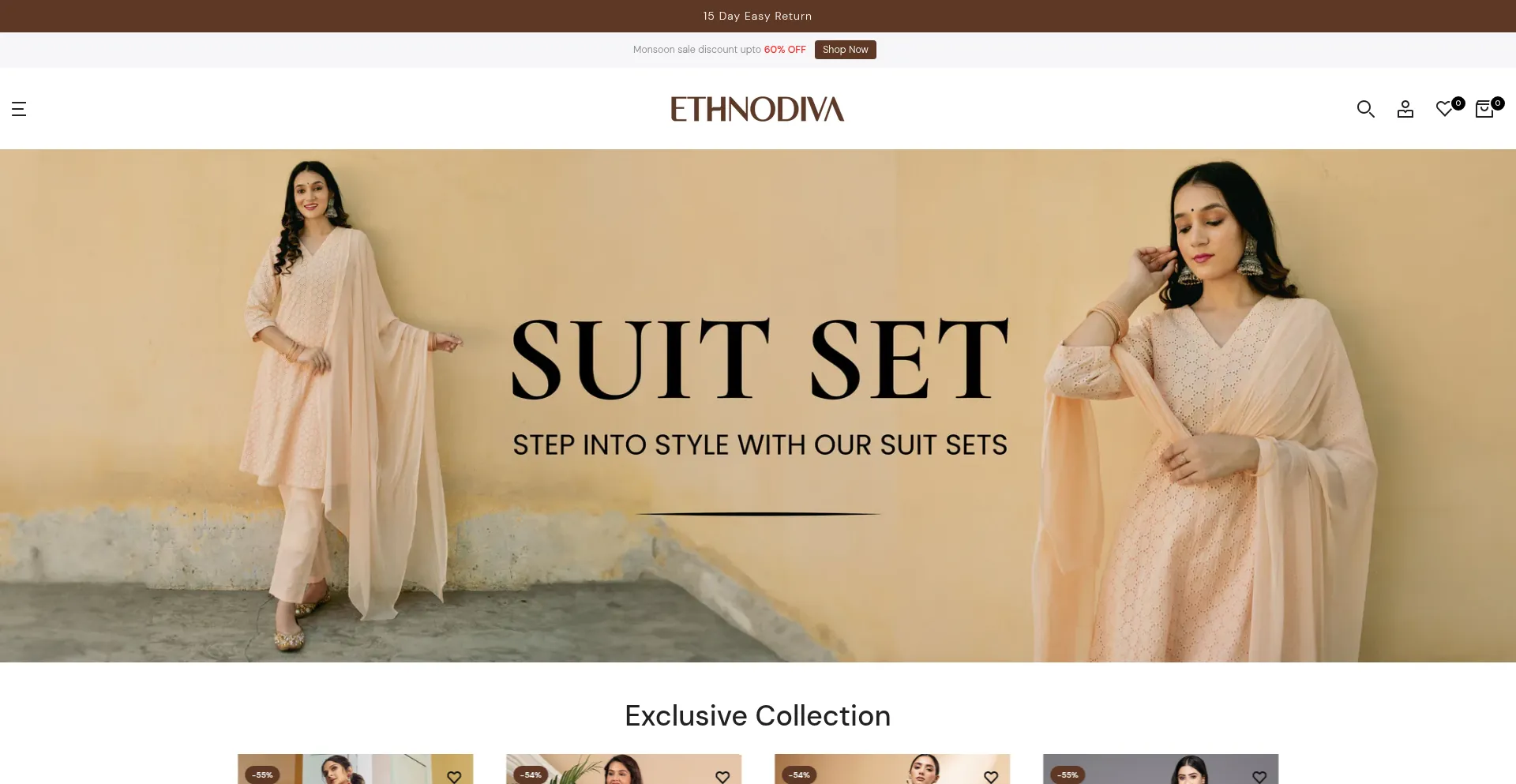 Website screenshot of Ethnodiva.in
