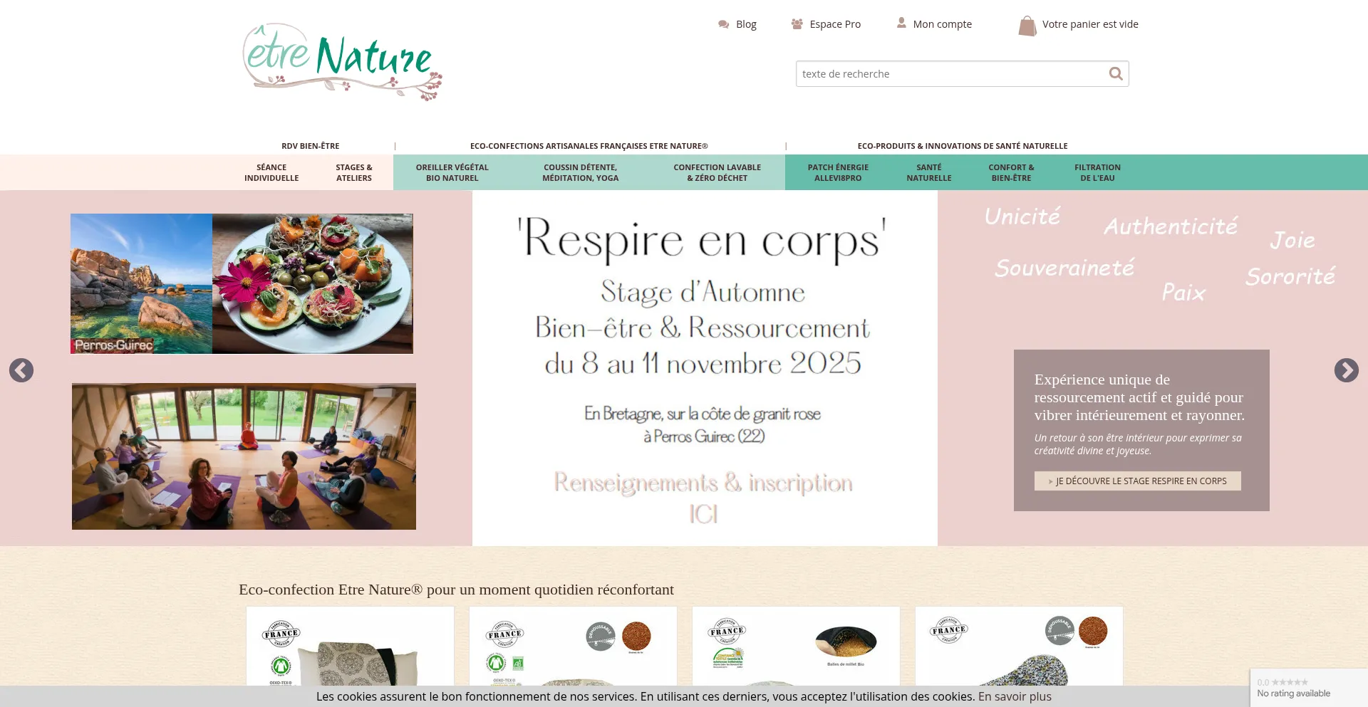 Website screenshot of Etre-nature.fr