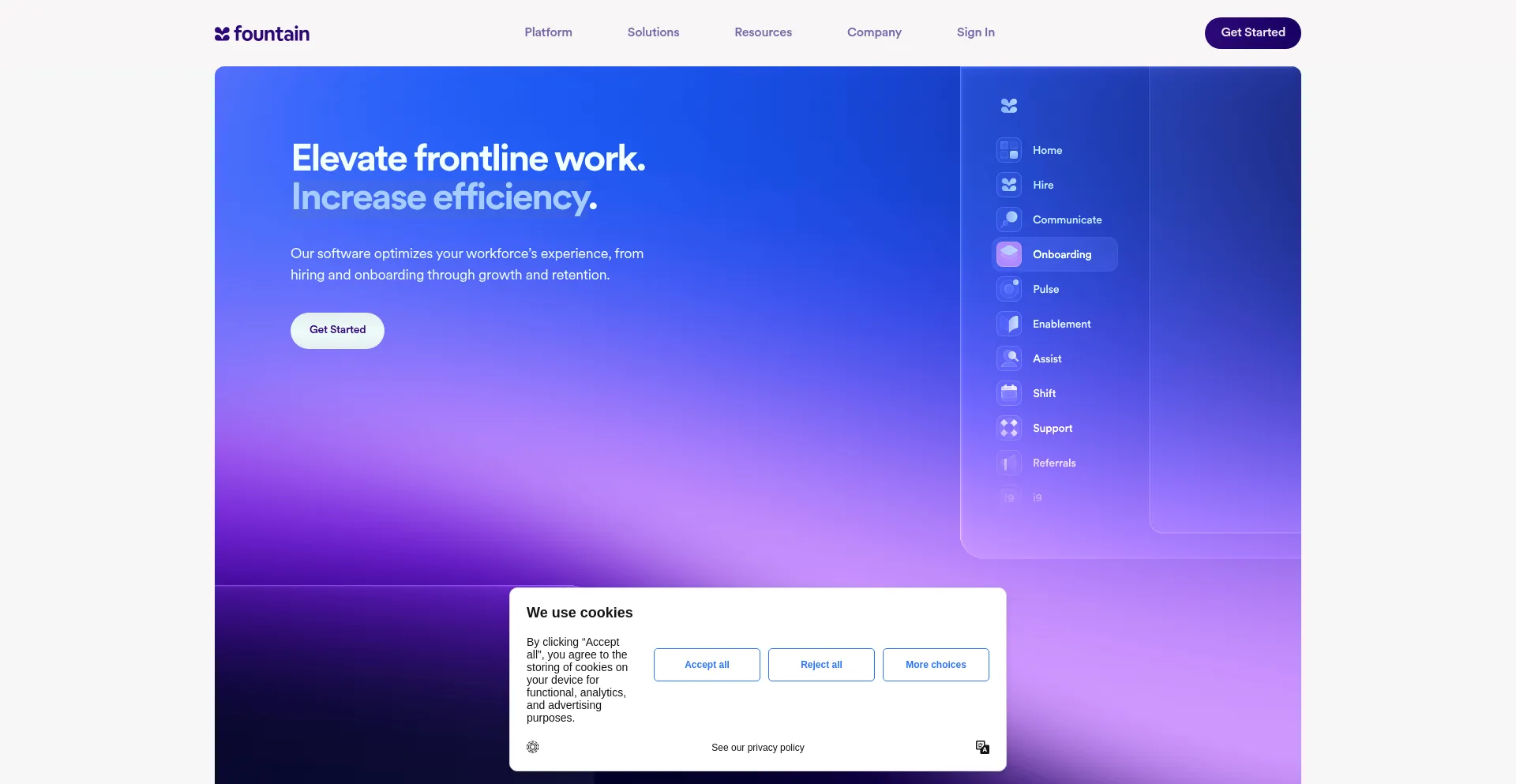 Website screenshot of Eu-1.fountain.com
