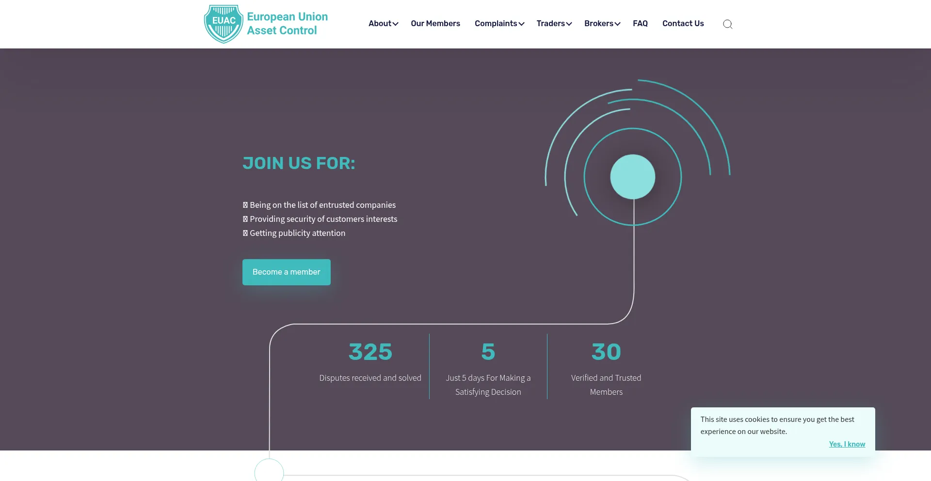 Website screenshot of Euassetcontrol.info