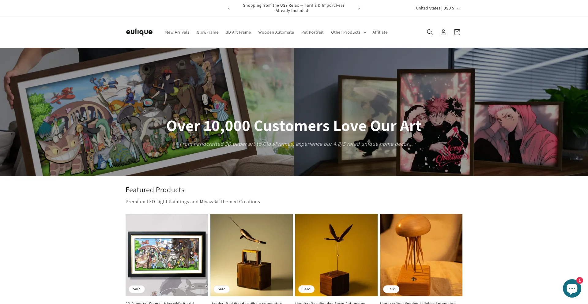 Website screenshot of Eulique.com