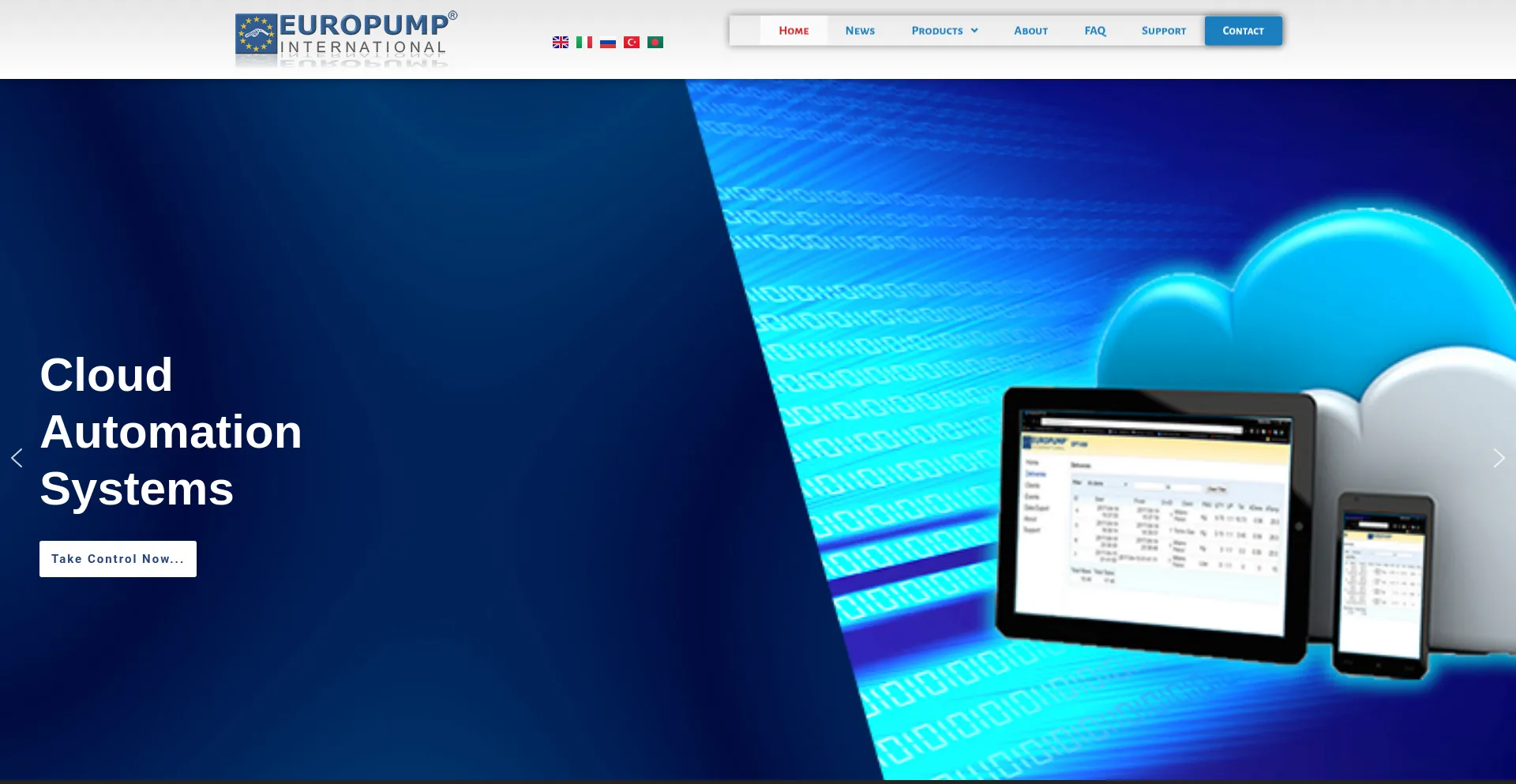 Website screenshot of Europump.com