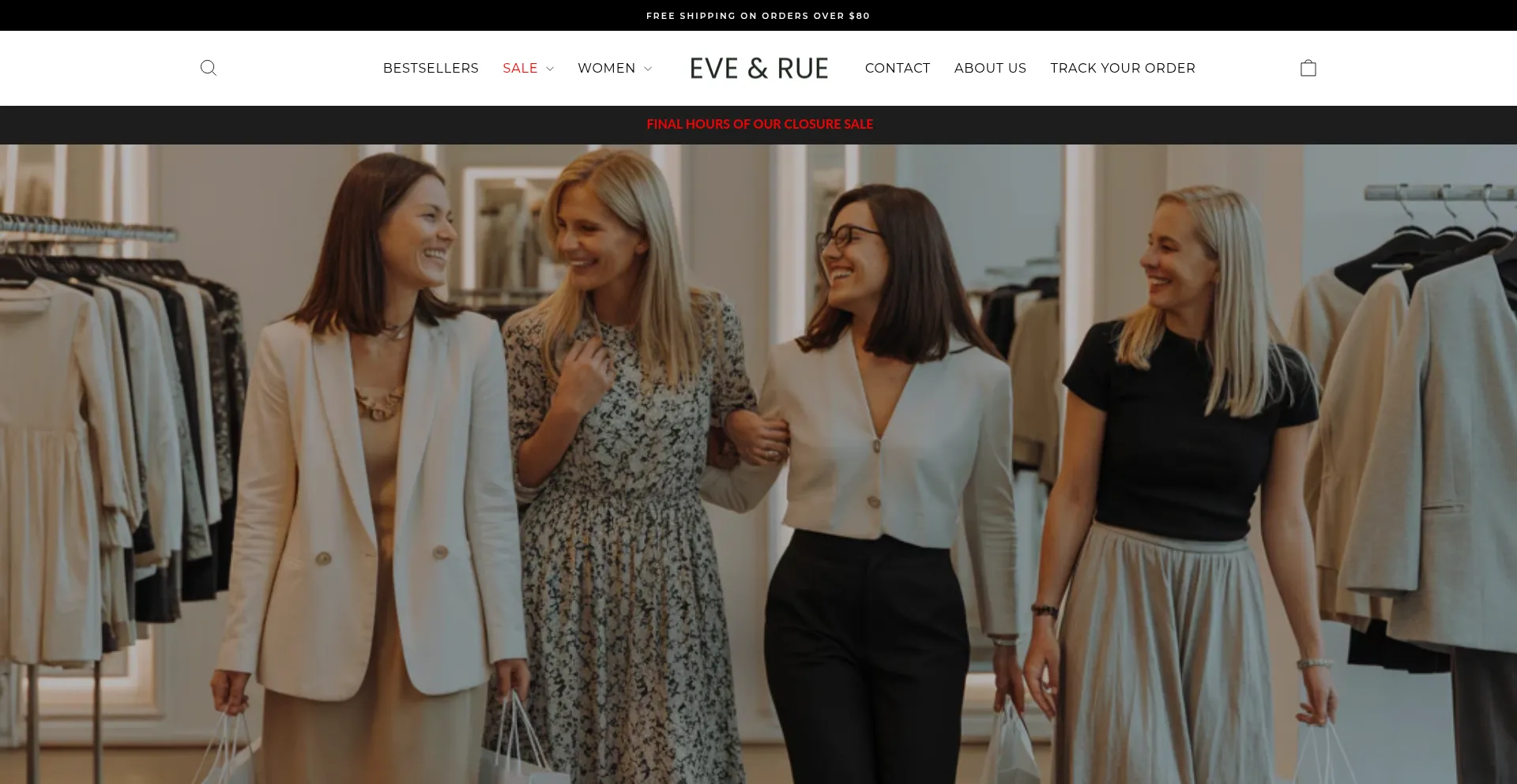 Website screenshot of Eveandrue.com