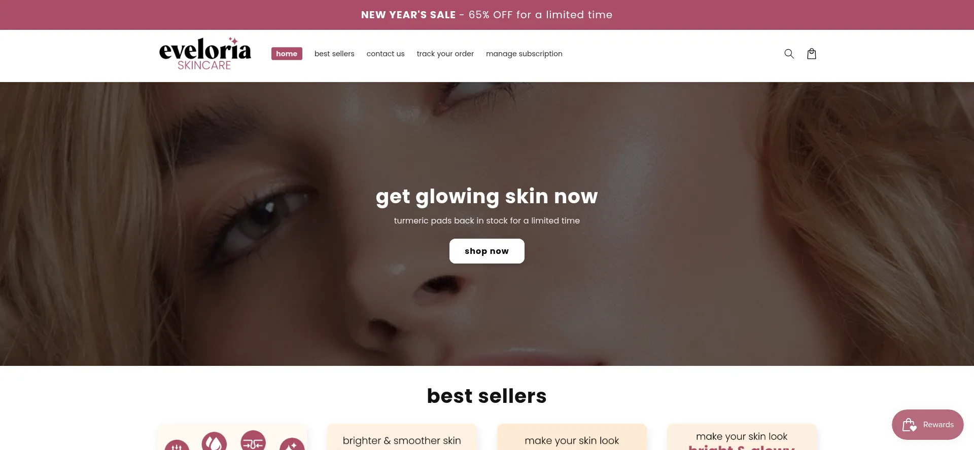 Website screenshot of Eveloria.com