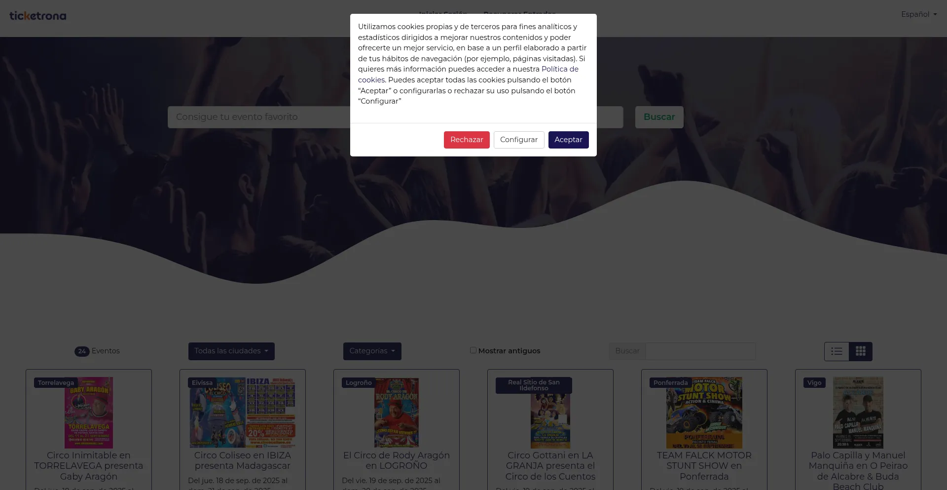 Events.ticketrona.com Screenshot