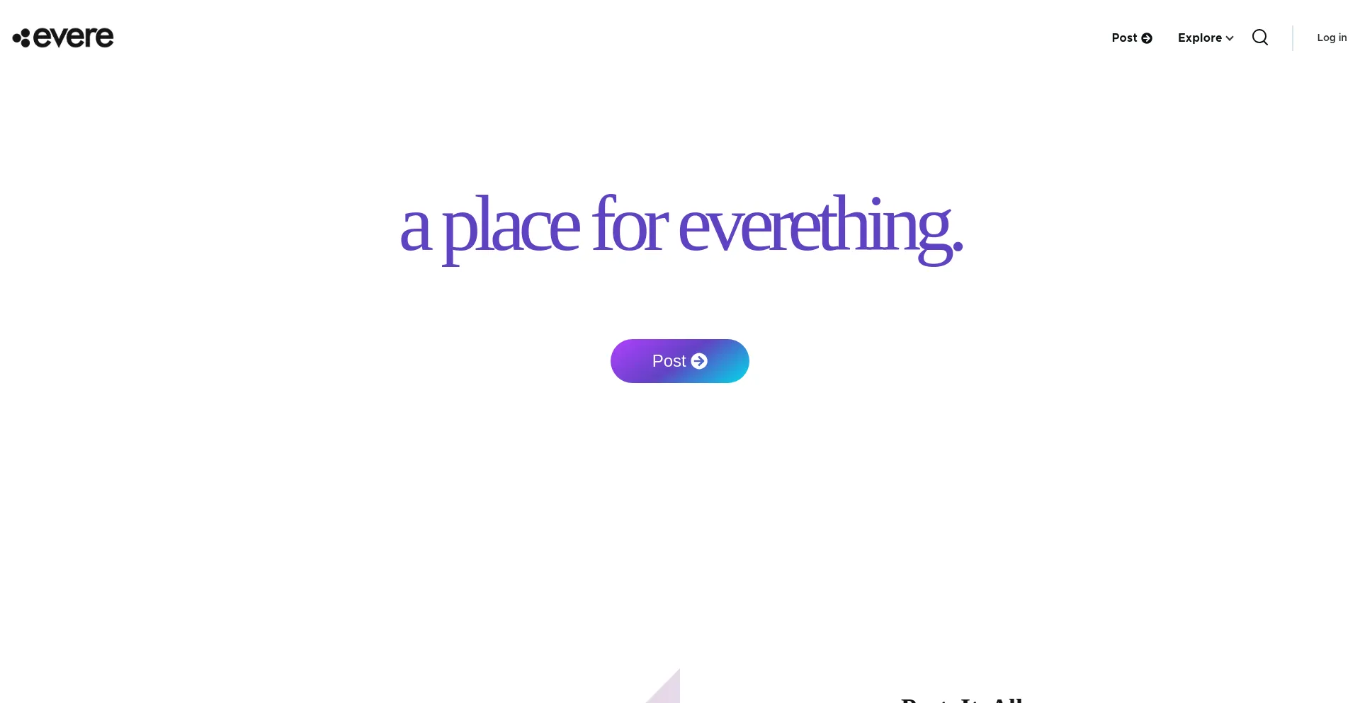 Website screenshot of Evere.co