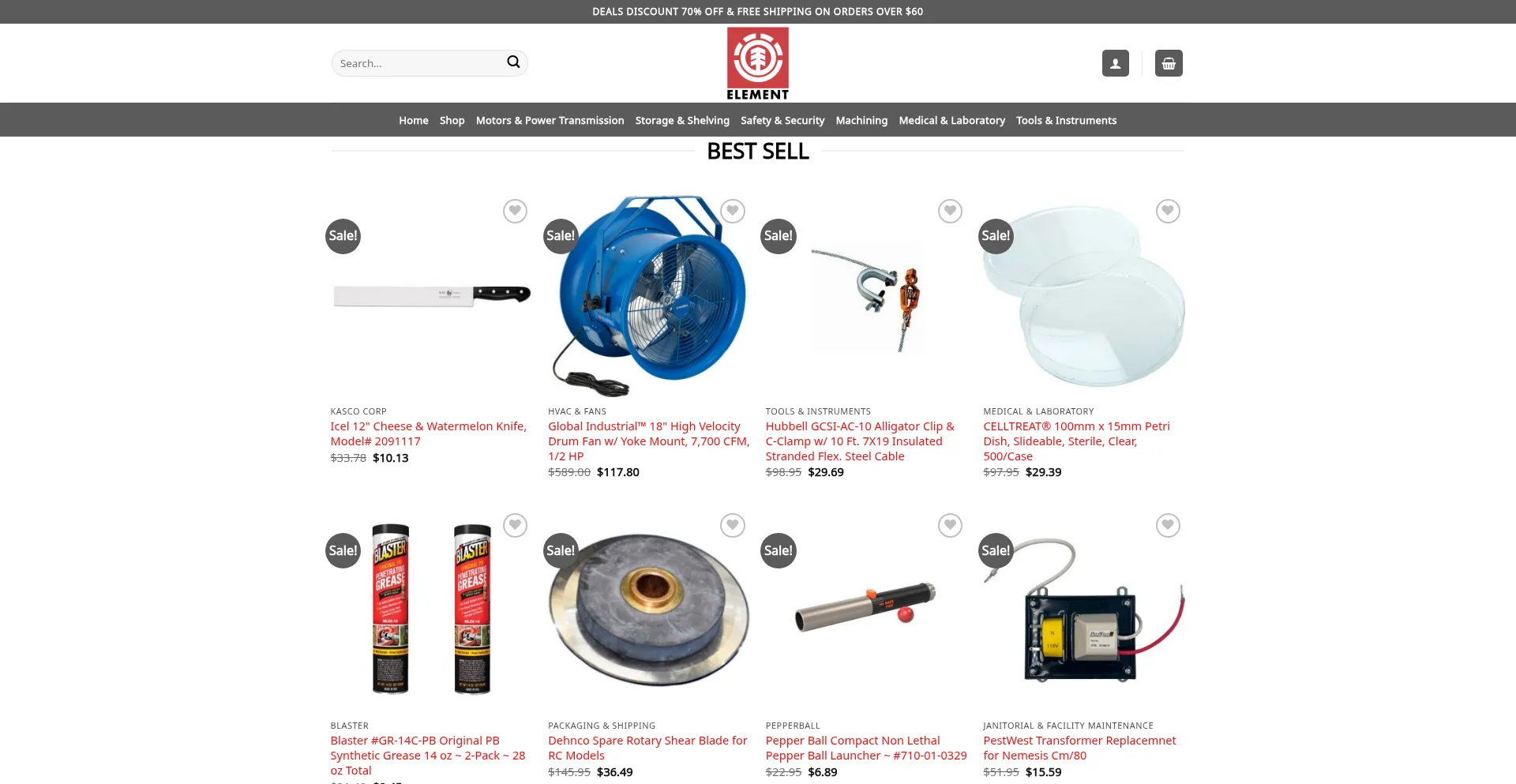 Website screenshot of Everyelements.com
