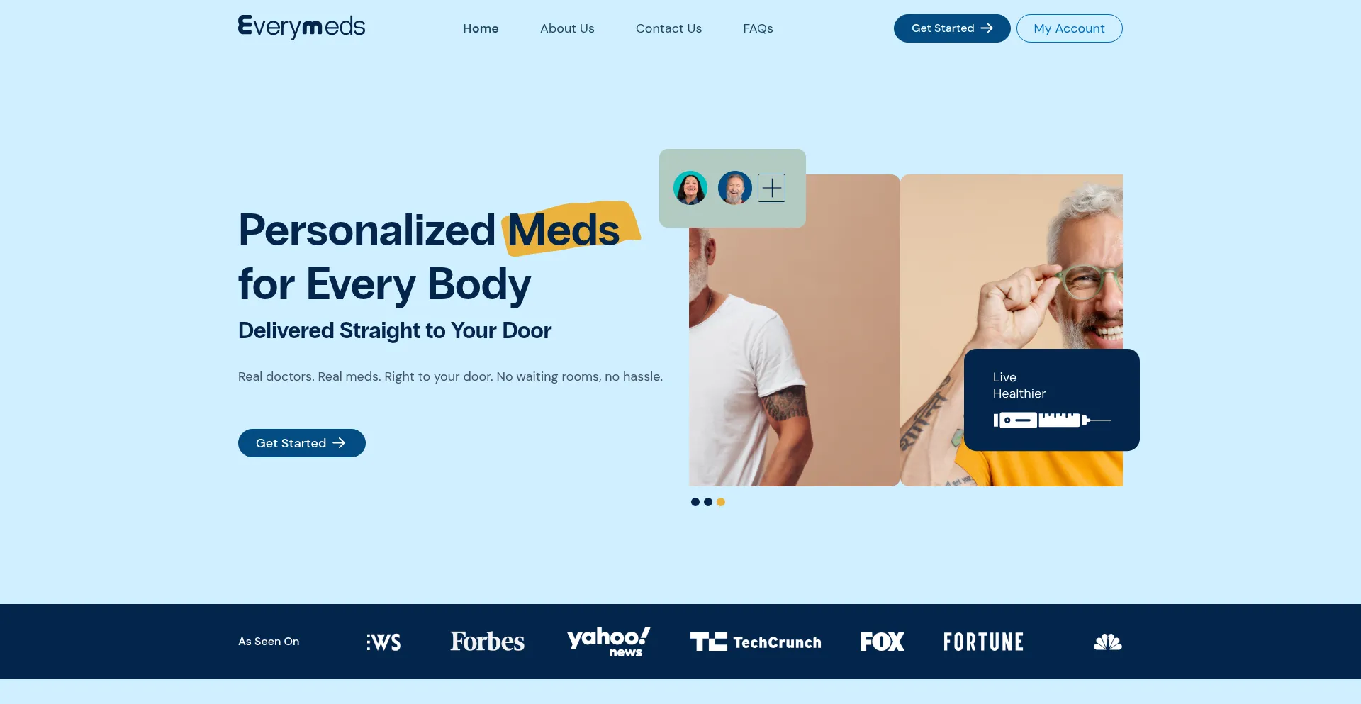 Website screenshot of Everymeds.com