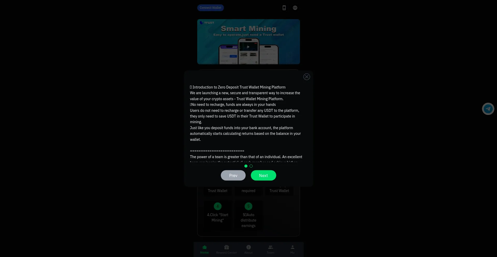 Website screenshot of Evmmining.net